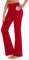 ZIRUU Bootcut Yoga-Hosen mit Taschen für Frauen Weites Bein Hosen Hohe Taille Workout-Hosen Bauch-Control Arbeit Hosen 4 Taschen(Poinsettie, X-Large)