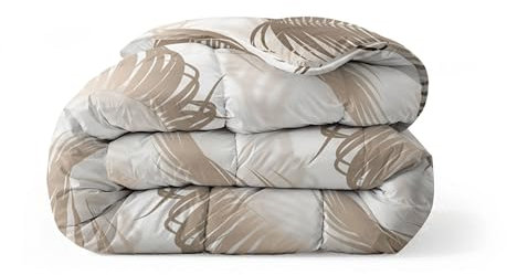 Zelesta Royalbed Bettdecke 4 Jahreszeiten - Bettwäsche winterdecke und Sommer-Bettdecke warm Duvet - Waschbare bettdecke ohne Bezug - Anti-Allergene Steppdecke (Palm Leaves, 240x200cm (XL))