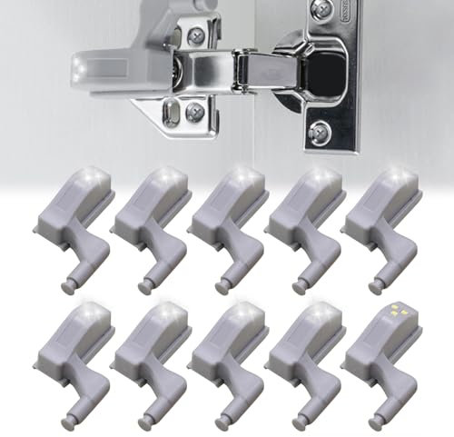 Scharnier LED Licht, 10 Stück Scharnier LED Sensor Licht LED Sensor Licht für Innenschaniere Schrankbeleuchtung Led Bewegungssensor LED Schrankleuchten Scharnier Sensor Licht für Hause Küche (Weiß)