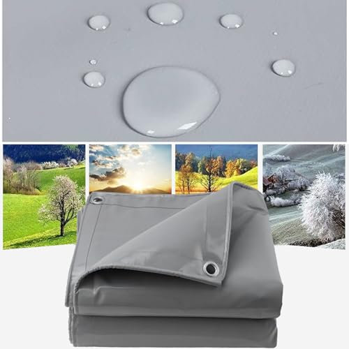 Lona impermeable súper pesada de 4 x 6 m, lona multiusos con ojales para protección al aire libre, ideal para camping, piscina y cubierta de barco
