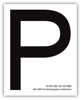 Adesivi per Auto P di Principiante - Adesivo Auto Anteriore Magnetico - Contrassegno P per Neopatentati - P Principiante Omologata - Lettera P Magnetica