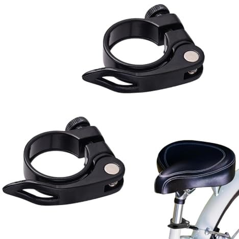 2 PCS Bike Seat Clamp Sturdy Bike Seat Post Clamp Cycling Seat Clamps Quick Release Bicycle Seat Post Clamp for Road Bike and Mountain Bicycle(Black, 27.2mm/ 28.6mm)