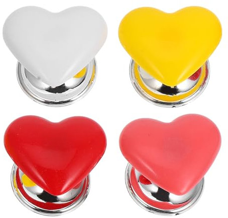 Toilet Flush Button, Love Heart Shaped Toilet Tank Button Toilet Flush Button Pusher Toilet Press Tool for Toilet Lid and Tank Toilet Flusher Top Push Button 4pcs