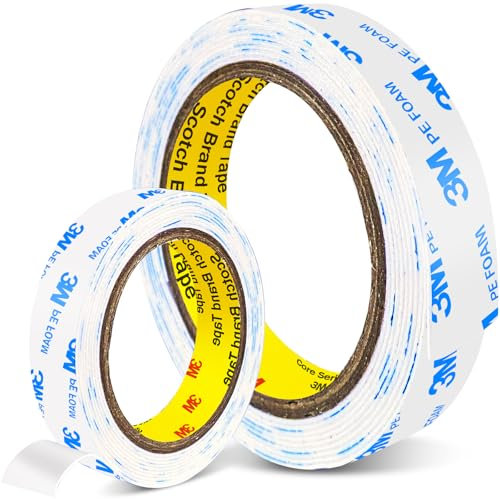 FOLAI Nastro adesivo double sided 3M, extra strong, impermeabile, schiuma di polietilene, doppio nastro adesivo senza drilling, per strisce da parete e LED, per auto, casa, ufficio e oggetti di