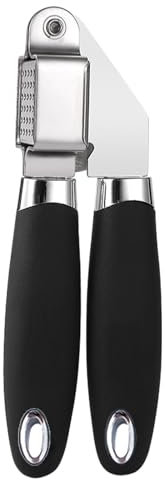 Good Grips Garlic Press - Stainless Steel Presser Crusher and Press Tool | Smooth and High Strength Garlic Mincer with Silicone Grip | Anti Slip Garlic Press Crusher for Easy Cleaning Housewarming