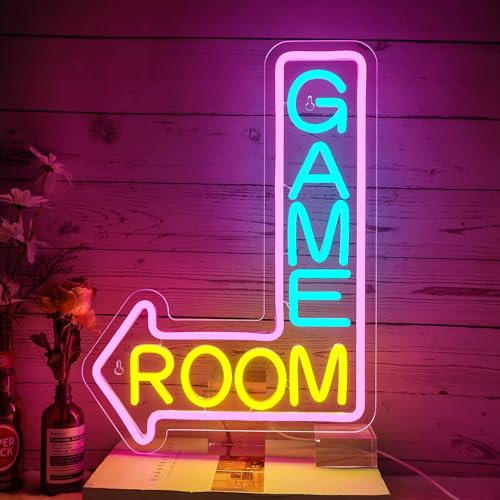 NOXET Game Room Letrero de neón, letreros de neón letrero de neón para jugadores, letreros de neón regulables para sala de jugadores, regalos para jugadores de habitación de niños para adolescentes