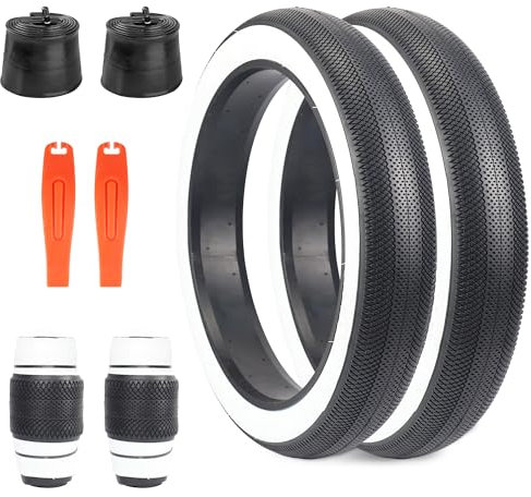 ZUKKA 2er Pack 26 Zoll E-Bike Reifen Heavy Duty Faltbar Fett Fahrradreifen 26x4.0 Fat Fahrrad Mantel und 2er-Pack 26 Zoll Schlauch 26x4.0 für Elektrischer Reifen Kompatibel Wide Mountain Snow Bicycle