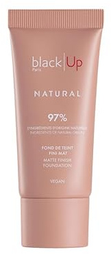BLACK UP - Mattes Finish FNAT01-97 % natürliche Inhaltsstoffe, leichte & flüssige Textur, Kokoswasser & Aloe Vera, reines natürliches mattes Finish, langer Halt – 30 ml