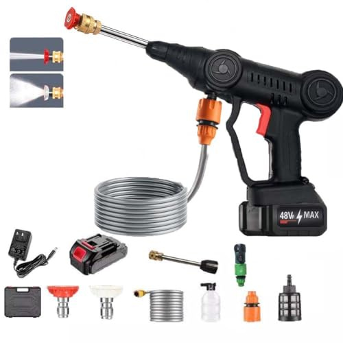 Blusonno Cordless Pressure Washer, 613PSI Battery Powered with 3 Spray Modes and Accessories, Handheld Electric Power Washers for Cars/Fences/Driveways/Patios/Home Cleaning (Upgrade Style)