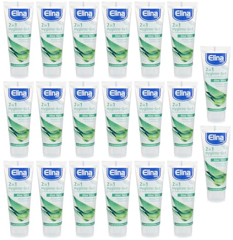 Elina med 20x Handreinigungsgel in der Tube – sanftes Pflege-Gel für Hände ohne Wasser – ideal für unterwegs, Reise, Büro & Auto – 75 ml pro Tube – schnelle & einfache Anwendung