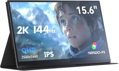 MINISFORUM Monitor portatile MSS-A156, 15.6 2K 144Hz Full Touchscreen, 2560 x 1440 QHD, 400 nit e monitor da gioco IPS portatile, 100% DCI-P3, HDR 400