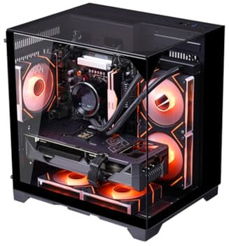 Ptdfjspt PC Case Sea View Room Gaming Computer Desktop M-ATX Motherboard Double-Sided Tempered Glass PC Gamer Cabinet