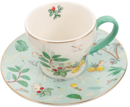 BEBEMOKO 1set Tazze Da Tè e Caffè Porcellana Elegante Con Piattino Tazza Decorativa Ceramica Vintage Per Latte e Tè Adatta Per Casa e Caffetteria