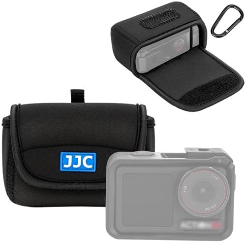 Kleine Tasche für DJI Osmo Action 5 Pro/4/3 & Akku,Neopren Mini Kameratasche Taschen für Osmo Nano & Insta 360 Go Ultra/3S/Ace Pro 2 & Hero 13/12/11/10 mit oder ohne Käfig (Klettverschluss Täschchen)