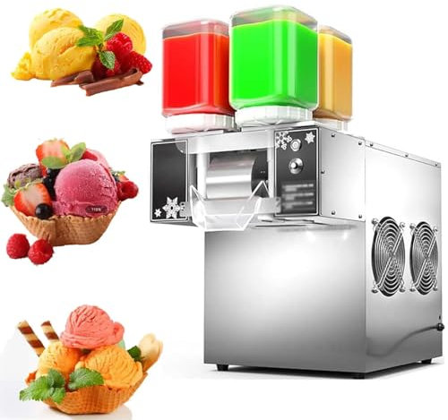 Dispositivo per la triturazione del ghiaccio a fiocco di neve, macchina per gelato a raffreddamento rapido, macchina automatica per ghiaccio Bingsu con 4 secchi,110V