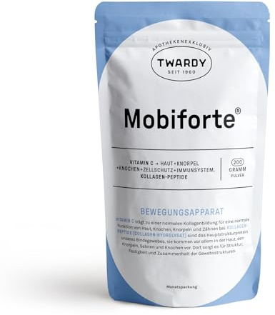 Astrid Twardy Mobiforte - Nahrungsergänzungsmittel für Gelenke & Knorpel, mit Vitamin C & Collagen-Hydrolysat vom Rind, 300 g Monatspackung, perfekt löslich, geschmacksneutral, gluten- & laktosefrei