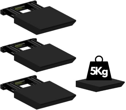 Triformia Pack of 3 Small 3D Printed Eco-Friendly Floating Shelves, Floating Shelf with Built-In Spirit Level, Wall Shelves Black, Collectables Shelves, Black Bathroom Shelf, Made in UK