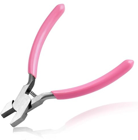LEONTOOL 11,2 cm lange Mini-Flachzange für Schmuckherstellung, kleine Entenschnabelzange, glatte Backen, flache Zange, Drahtglätter, Schmuckherstellung, Werkzeuge zum Biegen, Glätten, Basteln