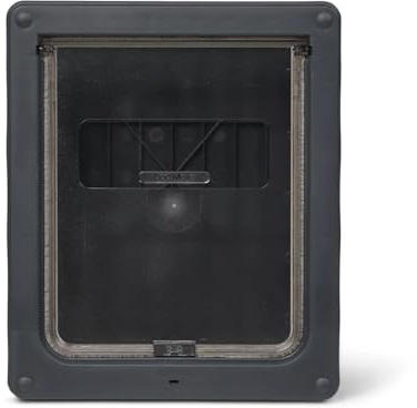 Dog Mate Lockable Medium Dog Door (215G) - Flap for Medium Dogs and Large Cats, for UPVC, wall and wood, Securely Designed for your Pets, Grey