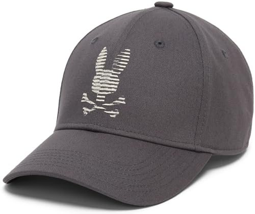 Psycho Bunny Grant Baseballkappe, Geschwärzte Perle, Einheitsgröße