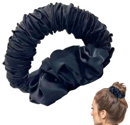 YAZWUR Heizfreier Lockenstab Bequemes Locken ohne Erhitzen Über Nacht Haarband Pferdeschwanz-Stirnband für langes Haar (schwarz)
