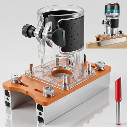 Xygobla Wood Router Slotting Bracket Base Locator | 2 in 1 Wooden Palm Routers Base Fastener Slottings Bracket Base Holder Mount Fits 65mm Trimming Machine Cabinet