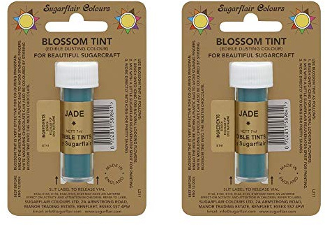 2 x Sugarflair Jade Edible Blossom Tints Cake Food Colour Colouring Dust Powder
