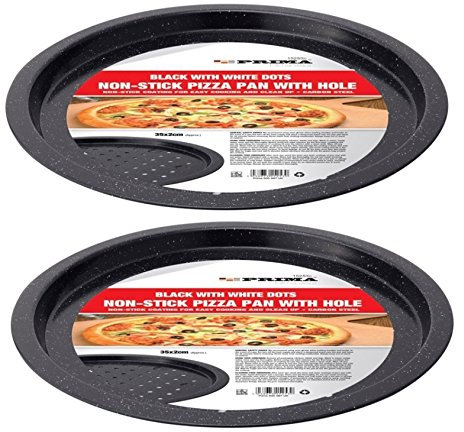 2 x 35cm 12 Pizza Pan Tray Vented Crispy Pizzas