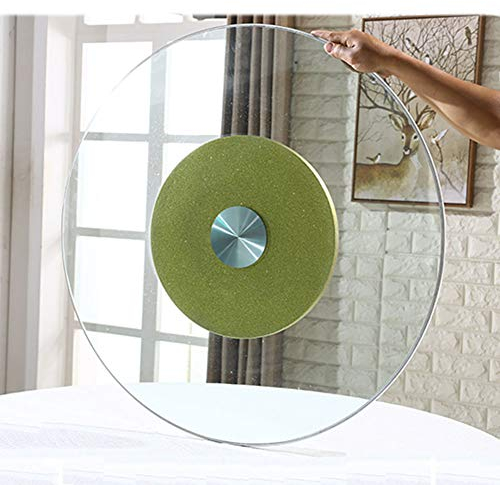 ZH-1 Plato Giratorio de Vidrio Redondo con Base de Aluminio, Mesa de Comedor Lazy Susan Bandeja giratoria,Cristal Templado Transparente de 9 mm, 70 cm-120 cm (28in-47in)
