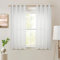 Topfinel Voile Vorhänge mit Ösen Halbtransparent Gardine Leinenstruktur Garn Muster Fensterschal für Zimmer, Büro, 2er Set 160x140 (HxB) Weiß