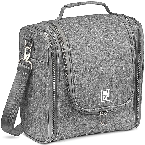 BOACAY Extra Große Kulturbeutel für Damen, Herren, Kinder, Kulturtasche mit Henkel, Reise Kosmetiktasche zum Aufhängen, Schminktasche, Waschtasche