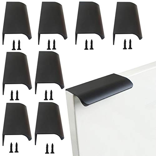Manija de mueble de cocina, aleación de aluminio, asas de cajón de níquel cepillado, botones de puertas para armarios negro, 8 piezas (80 mm)