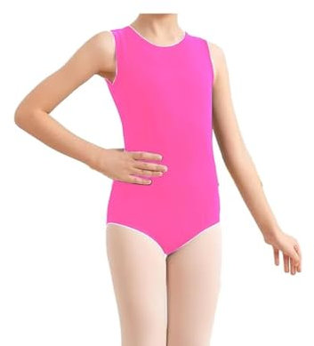 BODYWEAR LTD - Body Smanicato da Ragazza in Nylon Lucido - Vestibilità Comoda - Abbigliamento da Performance - Essenziale per Lezioni di Danza Classica, Scuola, Abbigliamento Sportivo