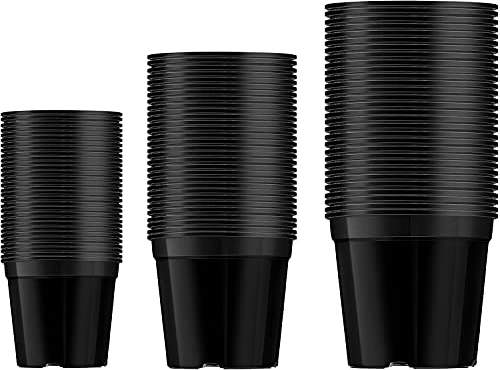 Easy Shopping® Square Plant Pot Strong Black Plastic Hydroponic Pots, Home Kitchen Garden Nursery Flower Plant Pot Flowerpots Succulent Planter Variety of Sizes (1, 10x10x11cm(0.90L) Square)