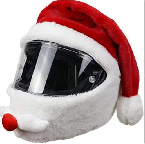 Froiny Casco De Navidad Cubierta Completa De Peluche Sombrero Adulto Casco De Motocicleta Adulto Casquillo Personalizado Navidad Ciclismo Aire Libre Casco Cubierta Decoración