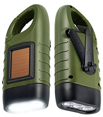 AeeYui Manivela Solar LED Linterna, Mini Portátiles Linternas de Emergencia para Exteriores, Impermeable Luz para Camping,Ciclismo Nocturno