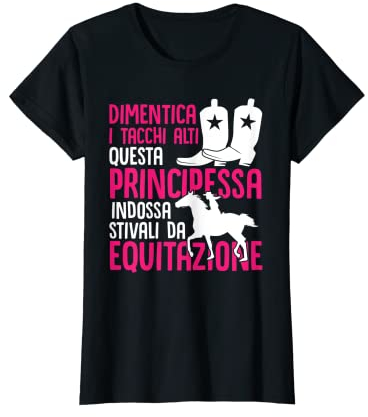 Donna Cavallo Questa Principessa Indossa Stivali Da Equitazione Maglietta
