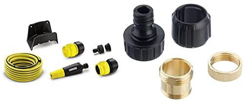 Kärcher Hose Set with Hose Hanger and 15m 1/2 Primo Flex Hose & 2.645-010.0 Hahnanschluss (geeignet für Innenarmaturen)