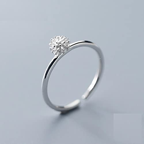 DAOMEI Trendy Echt 925 Sterling Silber Mode Ins Löwenzahn Öffnungsringe Für Frauen Hochzeit Feine S925 Schmuck