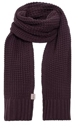 KNIT FACTORY - Robin Schal - Strickschal für Damen und Herren - Bequemer Schal mit Wolle - Hochwertige Qualität - Aubergine