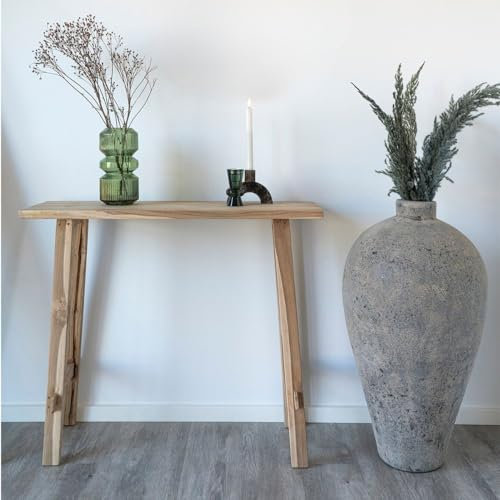 LEBENSwohnART Teak Konsolentisch NIRONA 90x30xH80cm