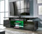 MMT Furniture Designs Ltd 180cm TV Stand - TV Stand Cabinet with LED Lights, Soundbar Shelf, Open Storage, 2 Cupboards & Gloss Finish - TV Unit for 90 TV's - White
