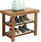 ZEELYDE Shoe Rack,Shoe Bench 2 Tier Bamboo Narrow Storage Shelves Living Room Lounge Hallway Bedroom Brown 50X30X45CM Happy
