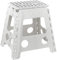 Baroni Home Sgabello pieghevole, portata 130 kg, Sgabello per cucina ultra-resistente, Sgabello Salvaspazio per bagno, giardino, bambini e adulti, 29x22x39 cm, L Bianco