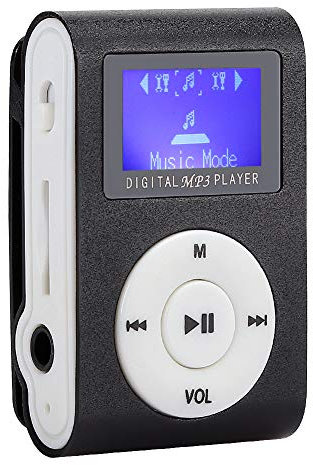 Dioche Musikspieler MP3 Player Kunststoff 0,8 Zoll LCD Bildschirm Tragbar Metall Clip MP3 Unterstützungsspeicher Karte mit 3,5mm Kopfhörer