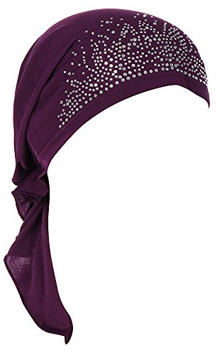 Kopftuch Damen Muslim Kopfbedeckung Turban Kopftuch Schal Turban Headwear Hijab Chemo Mütze Vorgebundenes Kopftuch Headwraps Leichte Hut Chemo Beanie Lila