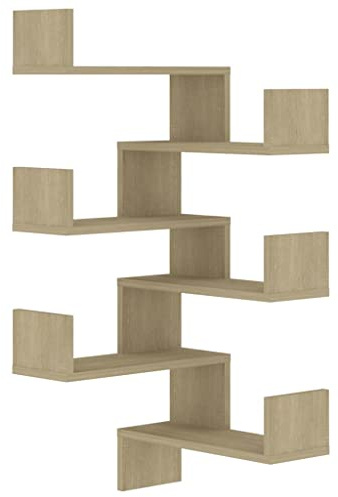 vidaXL Wall Corner Shelves 2 pcs Sonoma Oak 40x40x50 cm Engineered Wood | Makes the most of corner spaces, Plenty of room for all sorts of stuff, Built from strong engineered wood