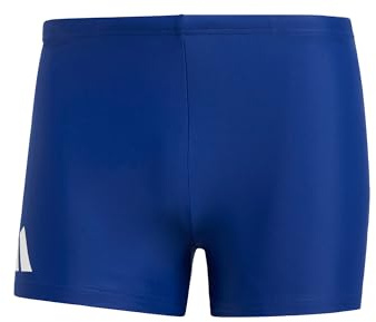 adidas Men's Solid Swim Boxers, Dark Blue/White, 32