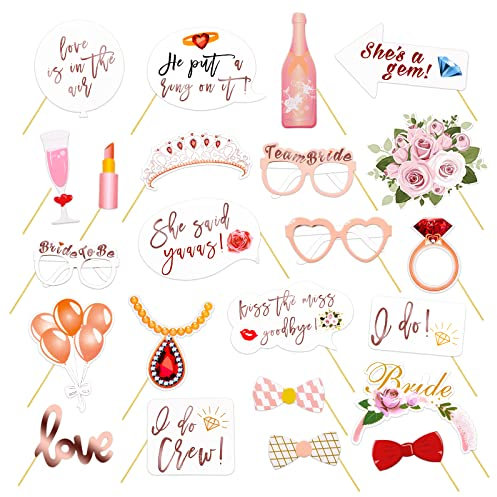 Flintronic Photo Booth Compleanno, Photo Booth Props Accessori, 23 Pezzi Foto Props Fai da Te, Fotografica Puntello Decorazioni, Decorazioni DIY per Feste Wedding