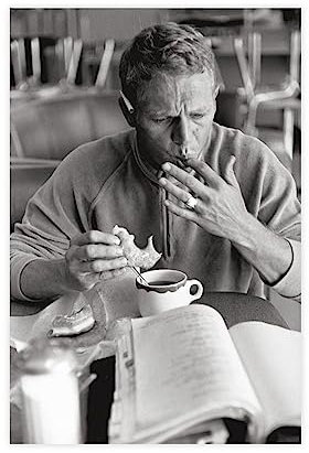 Steve McQueen Vintage Foto – Retro Wandkunst – Steve McQueen Fotodruck – Old Hollywood Elegan Leinwand Poster Schlafzimmer Dekor Sport Landschaft Büro Zimmer Dekor Geschenk ungerahmt 30 x 45 cm